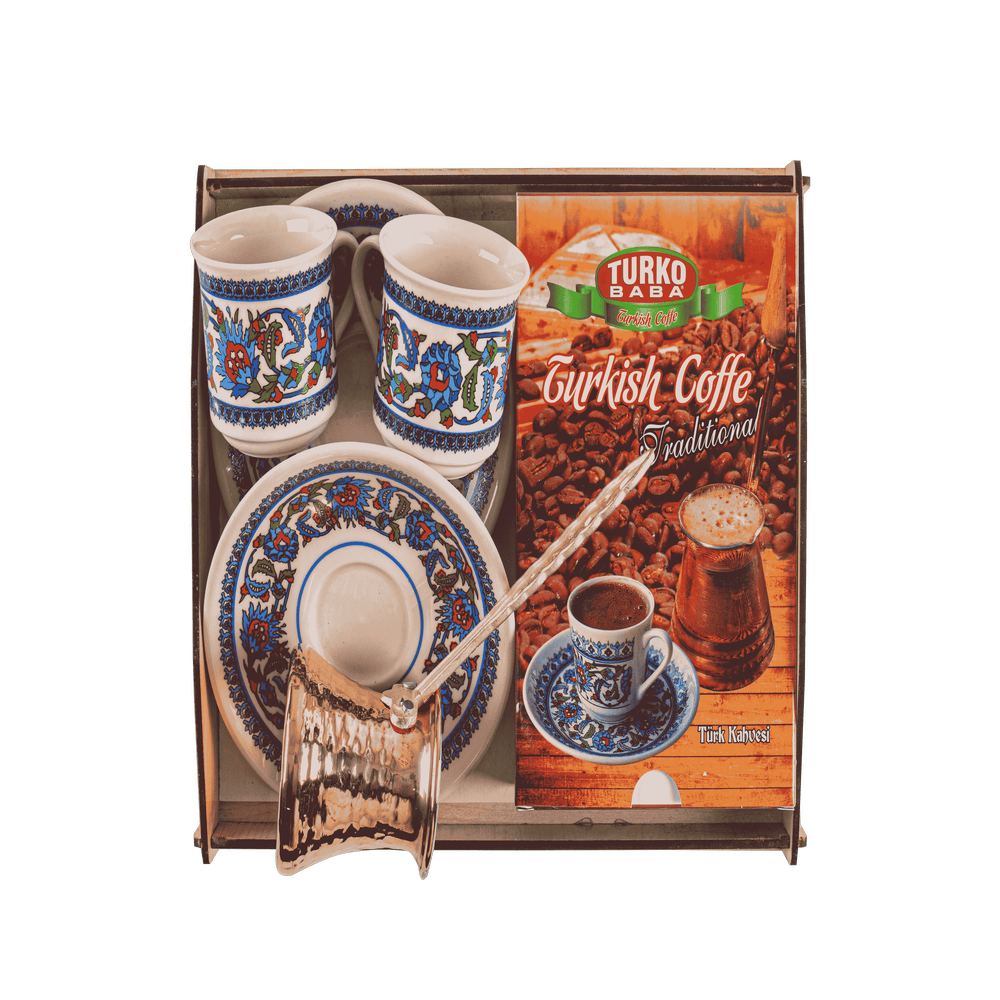 Ahşap Cezveli Yerli Kahve Seti